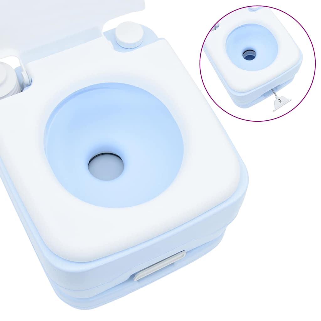 Camping-Toilette Grau und Weiß 41,5 x 36,5 x 30 cm Polyethylen