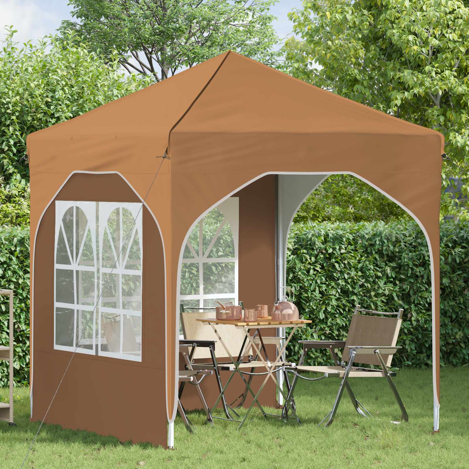 Pop-up Partyzelt 194 x 194 x 245 cm Creme