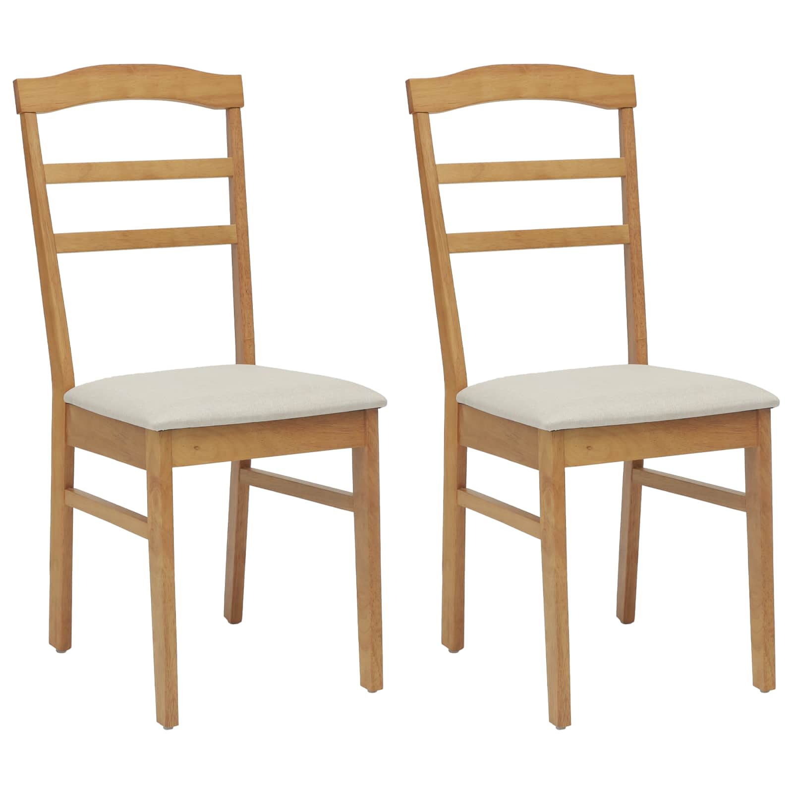 Esszimmerstuhl 2 pcs Hellbraun und hell Massives Gummiholz