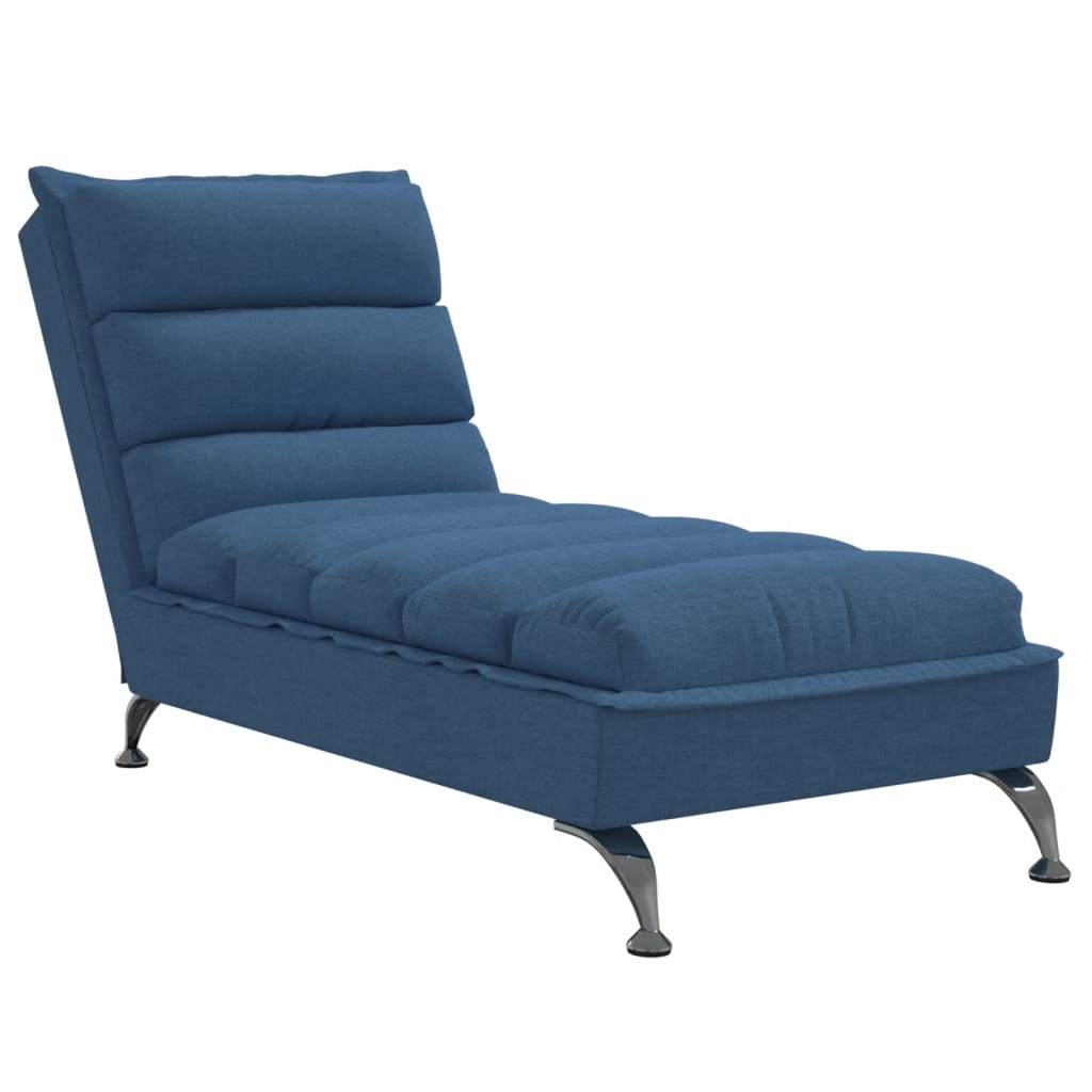 Chaiselongue mit Kissen Hellgrau Stoff