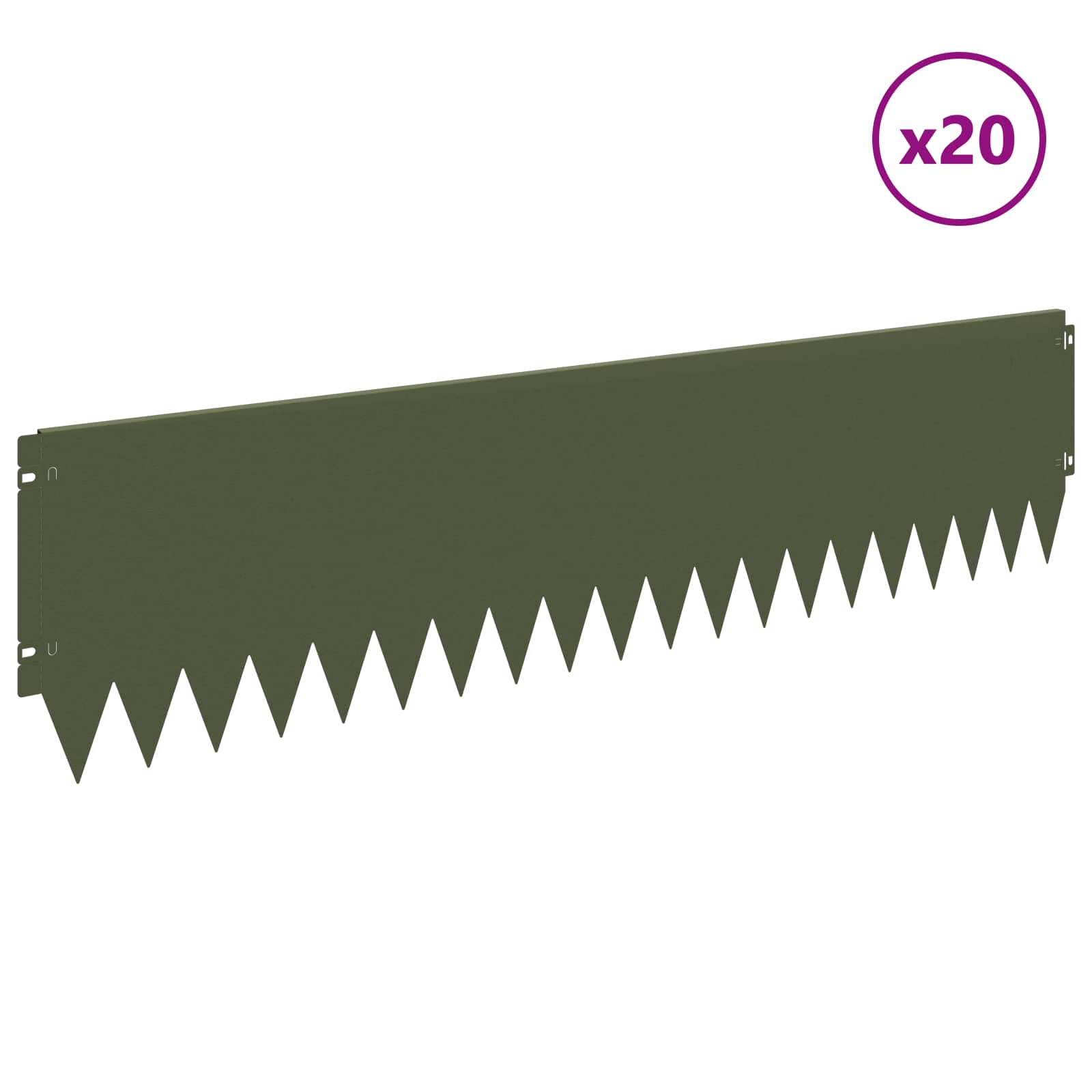 Raseneinfassung 10 pcs 103 x 10 cm Stahl Schwarz