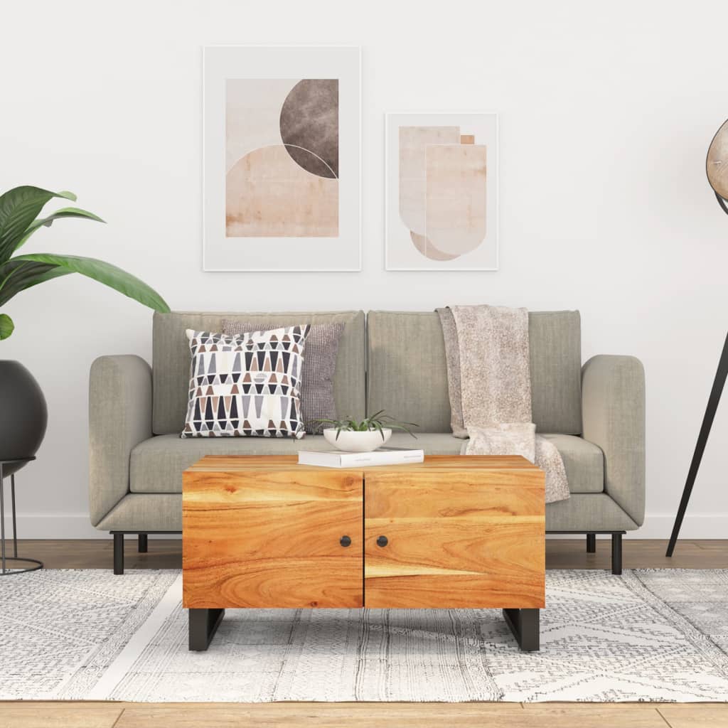 Couchtisch 80x50x40 cm Massivholz Mango & Holzwerkstoff