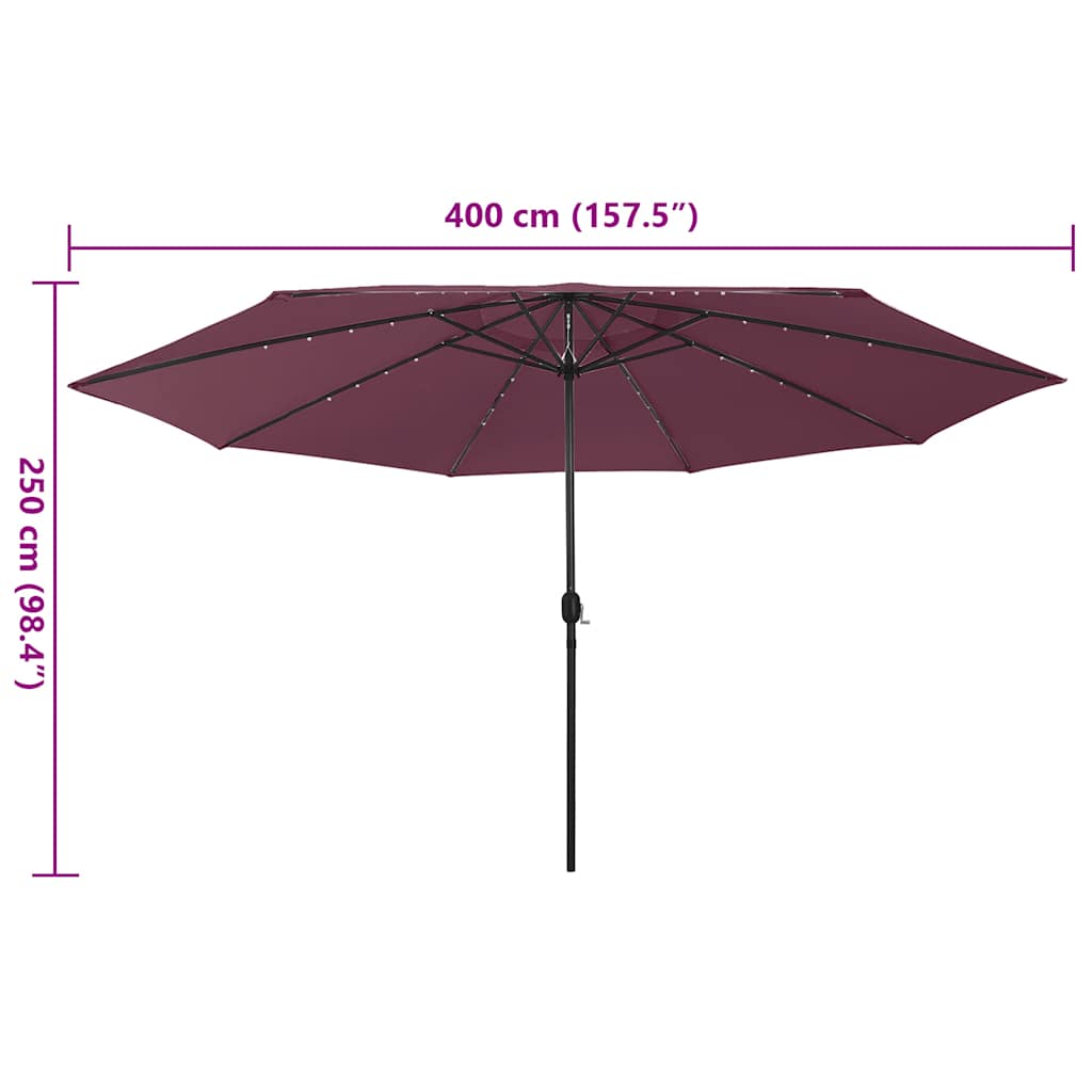 Sonnenschirm mit LED-Beleuchtung 400 cm Sandweiß