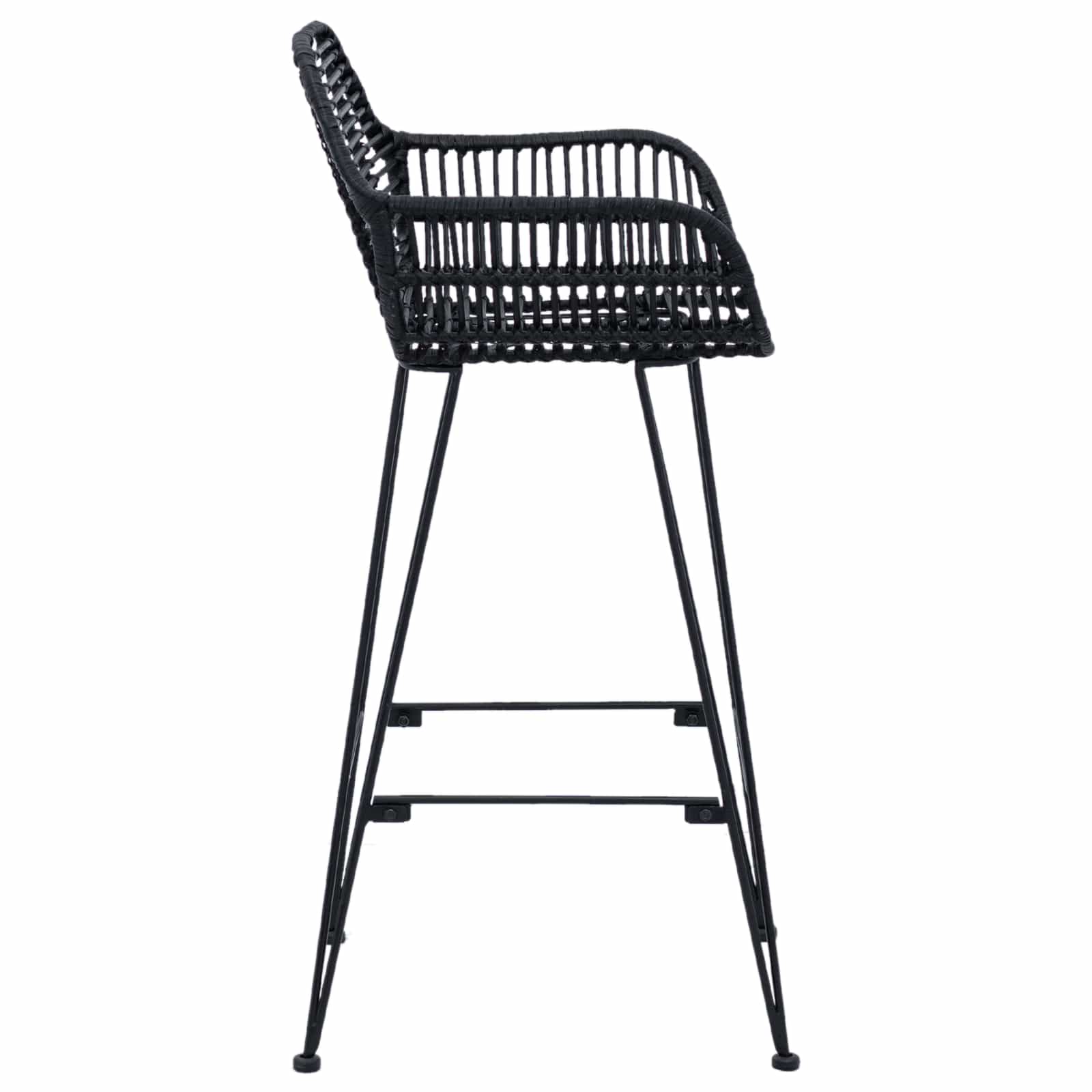 Barstuhl 2 pcs 55 x 52 x 92 cm Rattan und Eisen