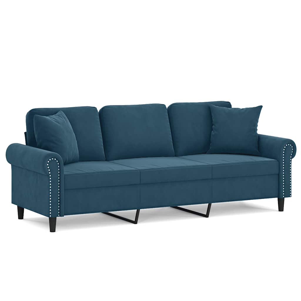 2-Sitzer-Sofa mit Zierkissen Dunkelgrün 120 cm Samt