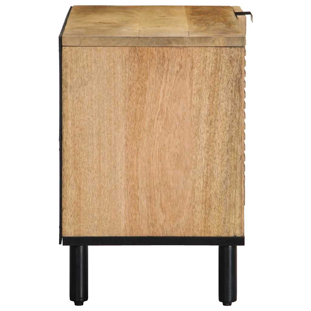TV-Schränk mit Regal Braun 80 x 33 x 46 cm Massivholz Mango