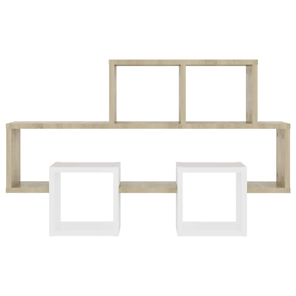 Wandregal in Autoform Weiß 82x15x51 cm Holzwerkstoff