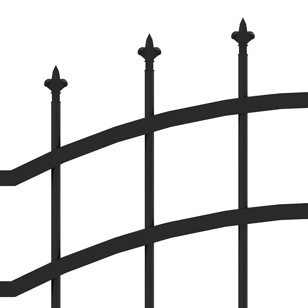 Gartenzaun Woerden mit Speerspitze Schwarz 240 x 75 cm Stahl
