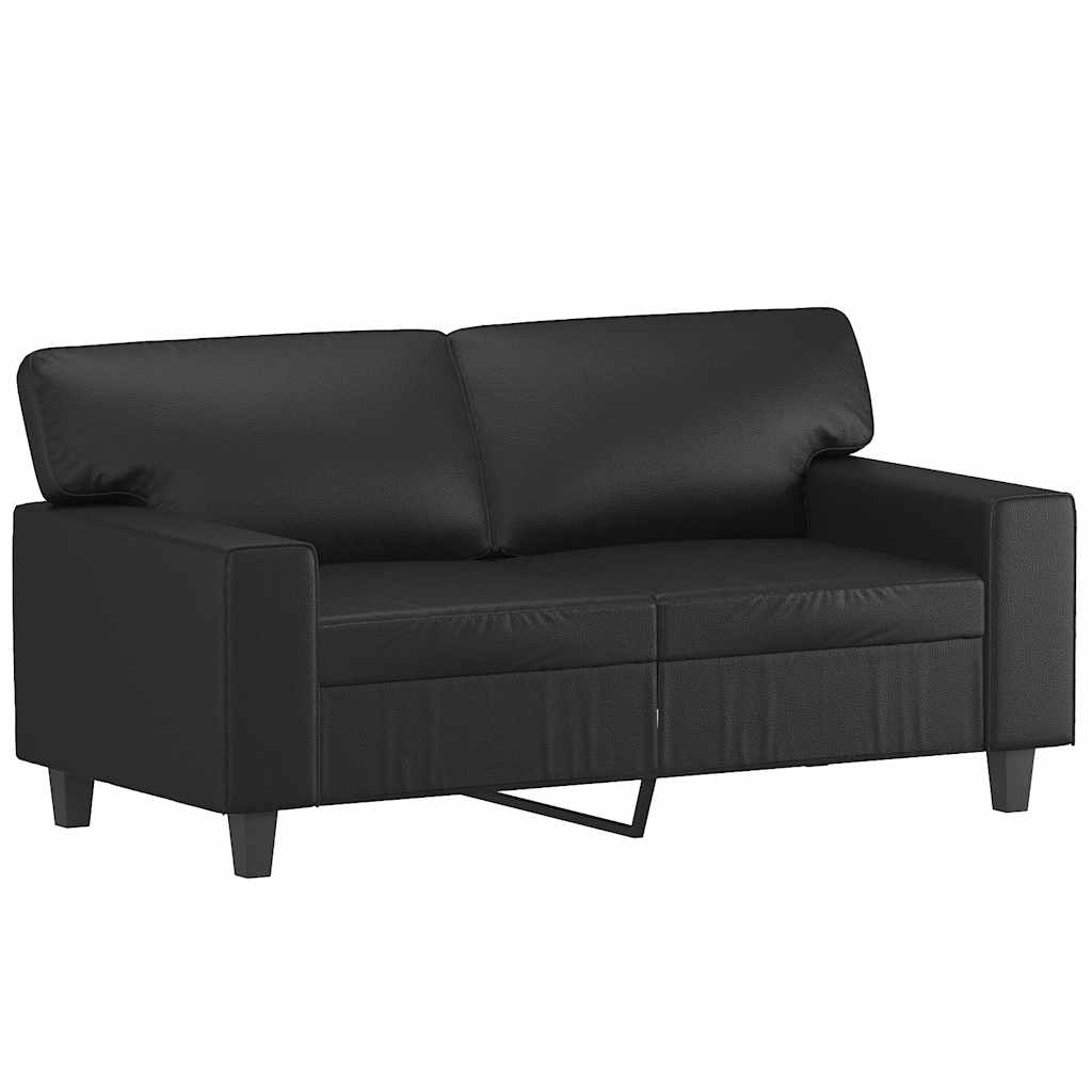 2-Sitzer-Sofa mit Zierkissen Creme 120 cm Kunstleder
