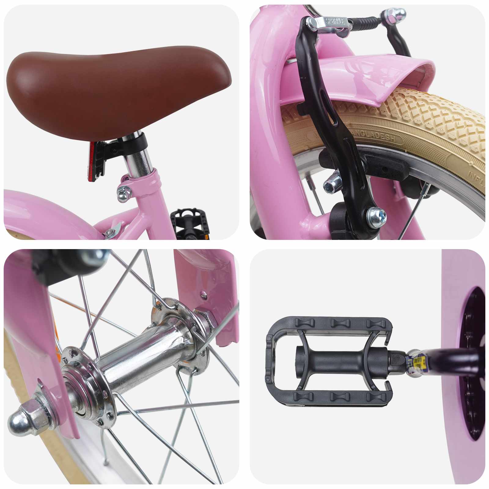 Kinderfahrrad 12 Zoll für 2-4 Jahre alt Hellrosa