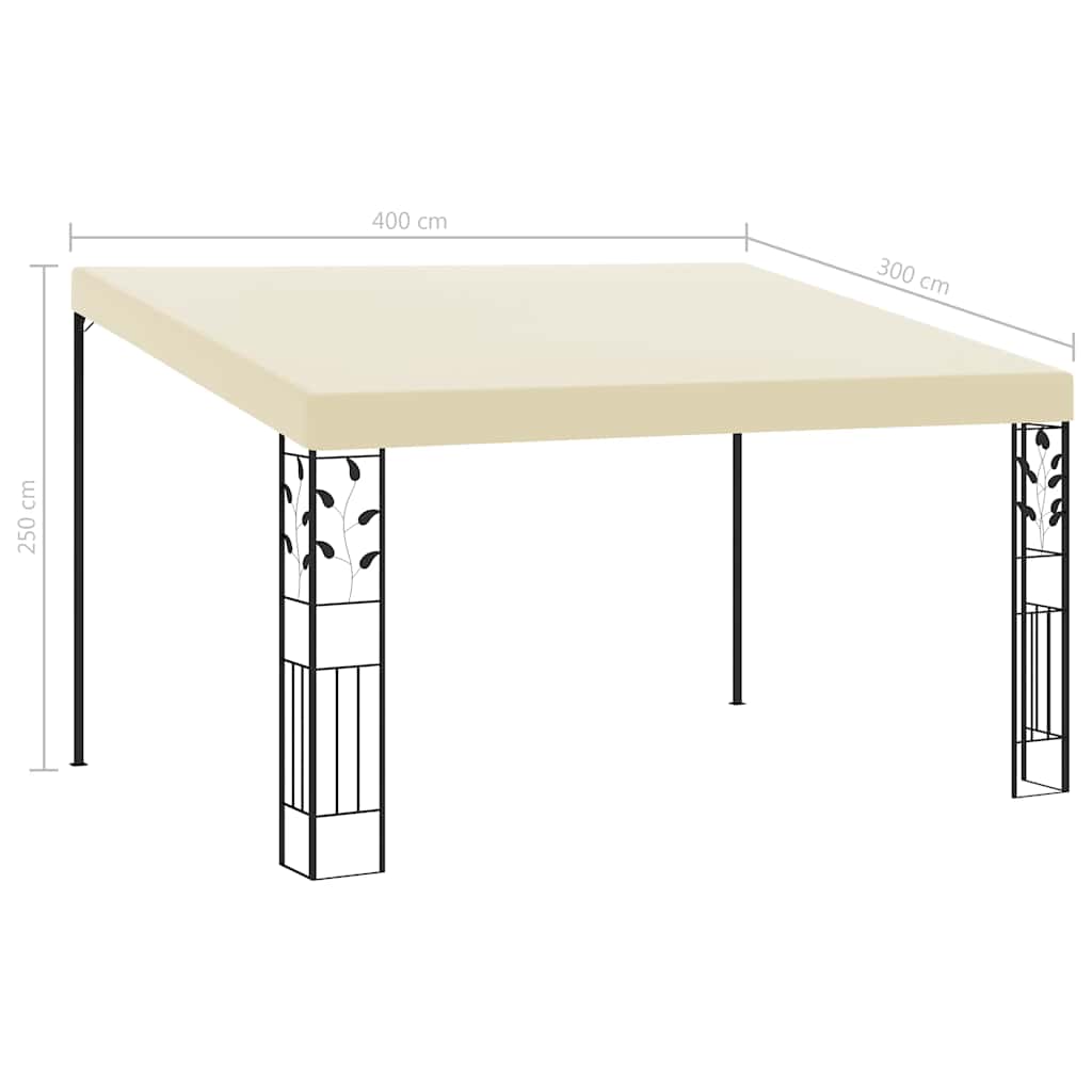 Wand-Pavillon 3x3x2,5 m Cremeweiß