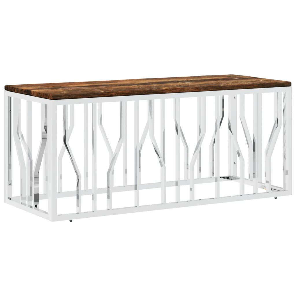 Couchtisch 110x45x45 cm Edelstahl und Glas
