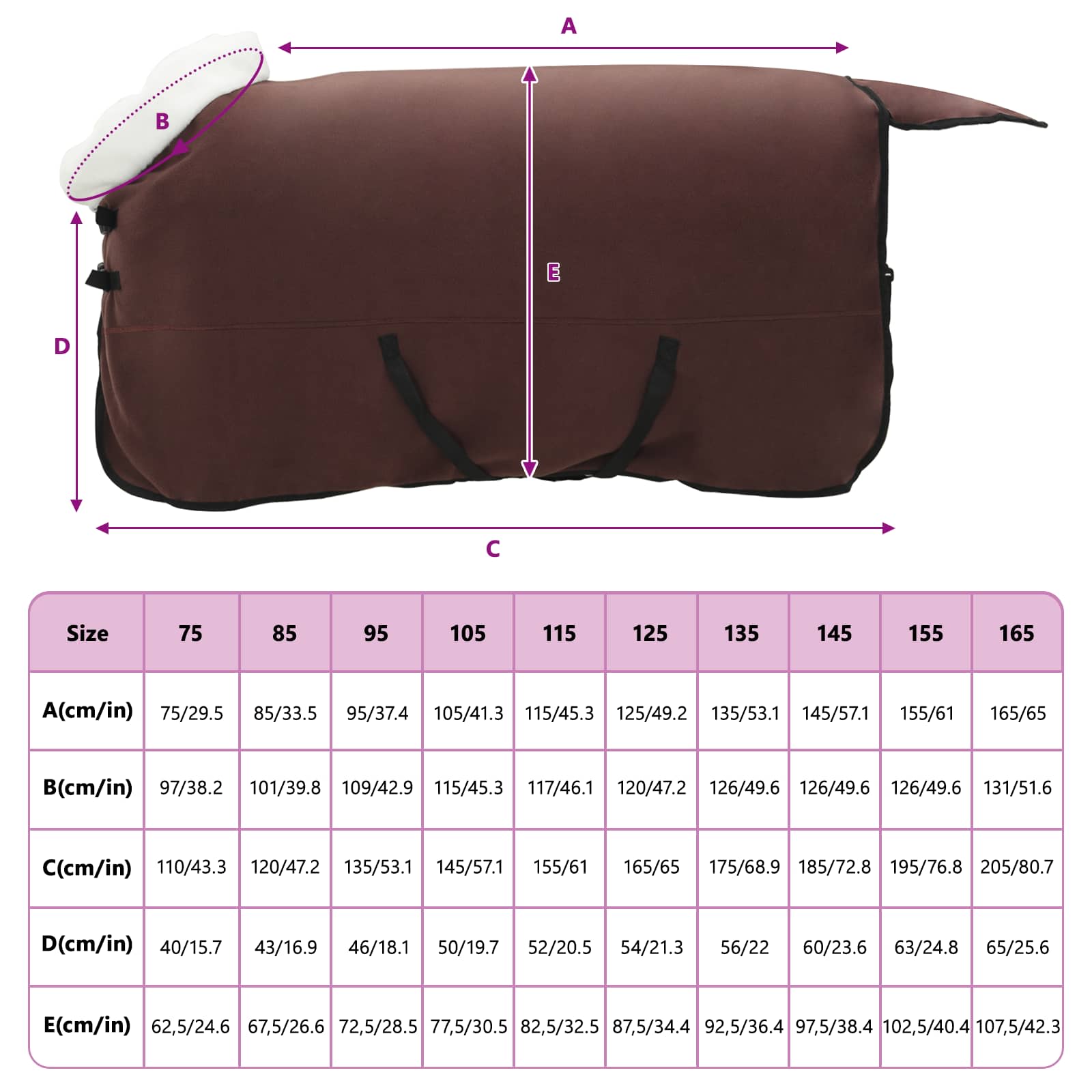 Pferdedecke Volles Aqua 75 cm Polarfleece