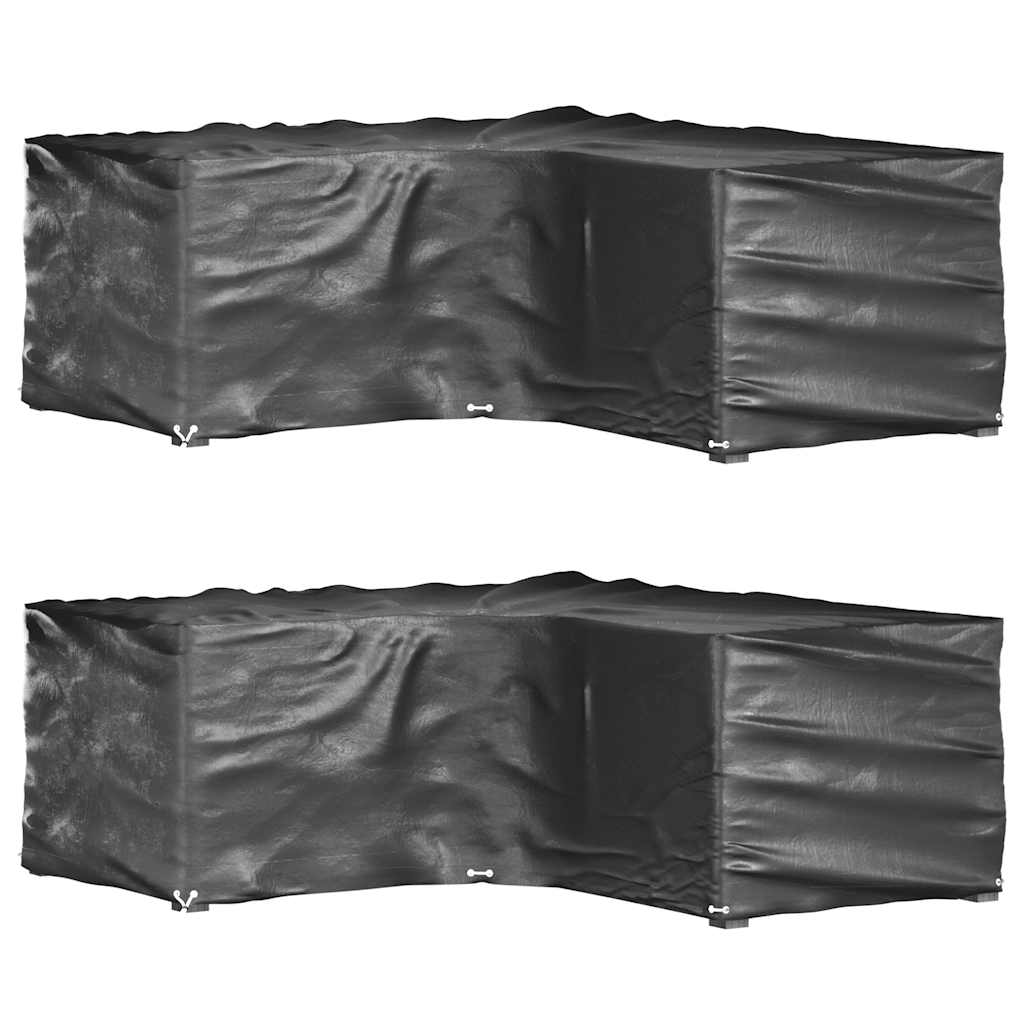 Gartenmöbel-Abdeckungen 2 Stk. L-Form 12 Ösen 250x250x90 cm