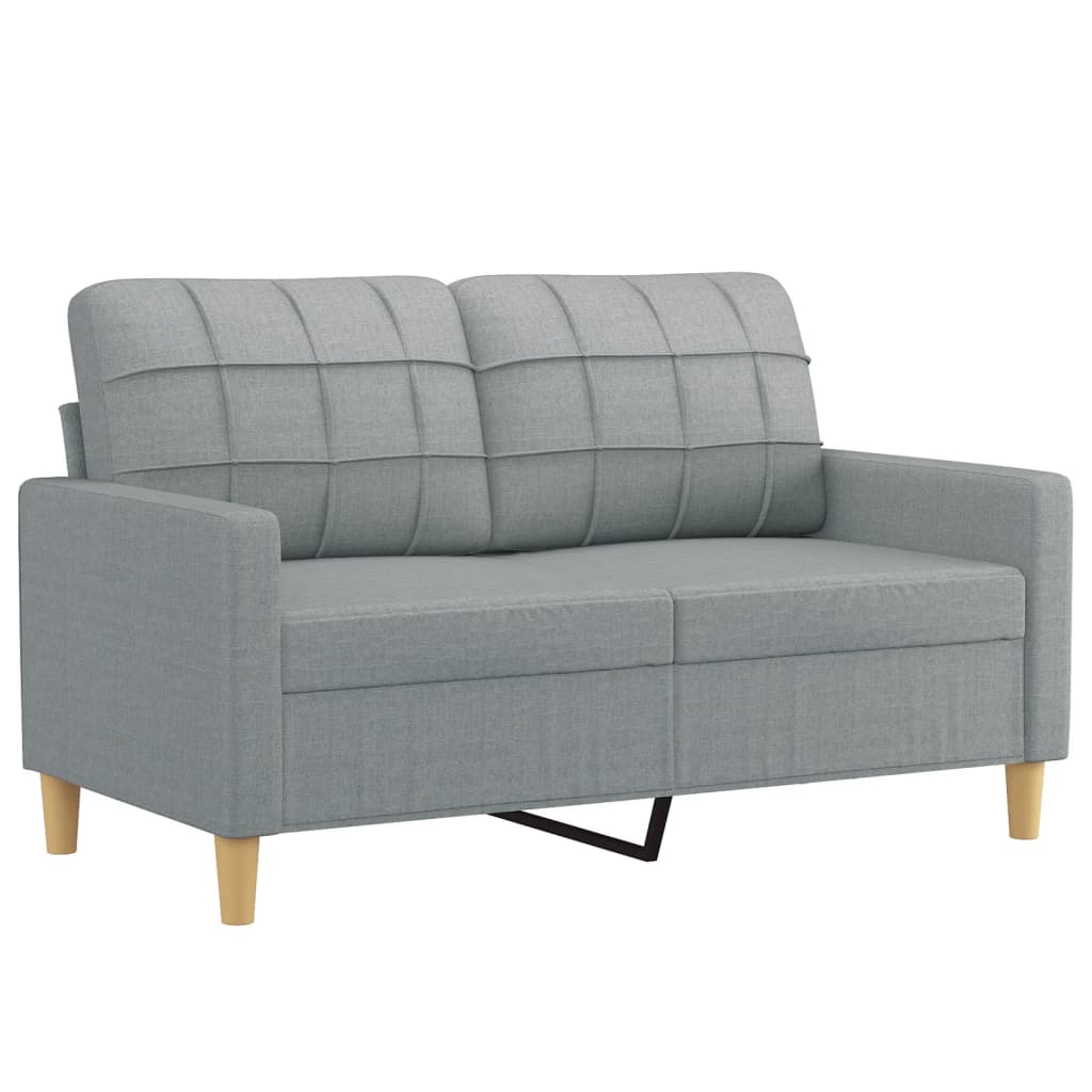 4-tlg. Sofagarnitur mit Kissen Braun Stoff
