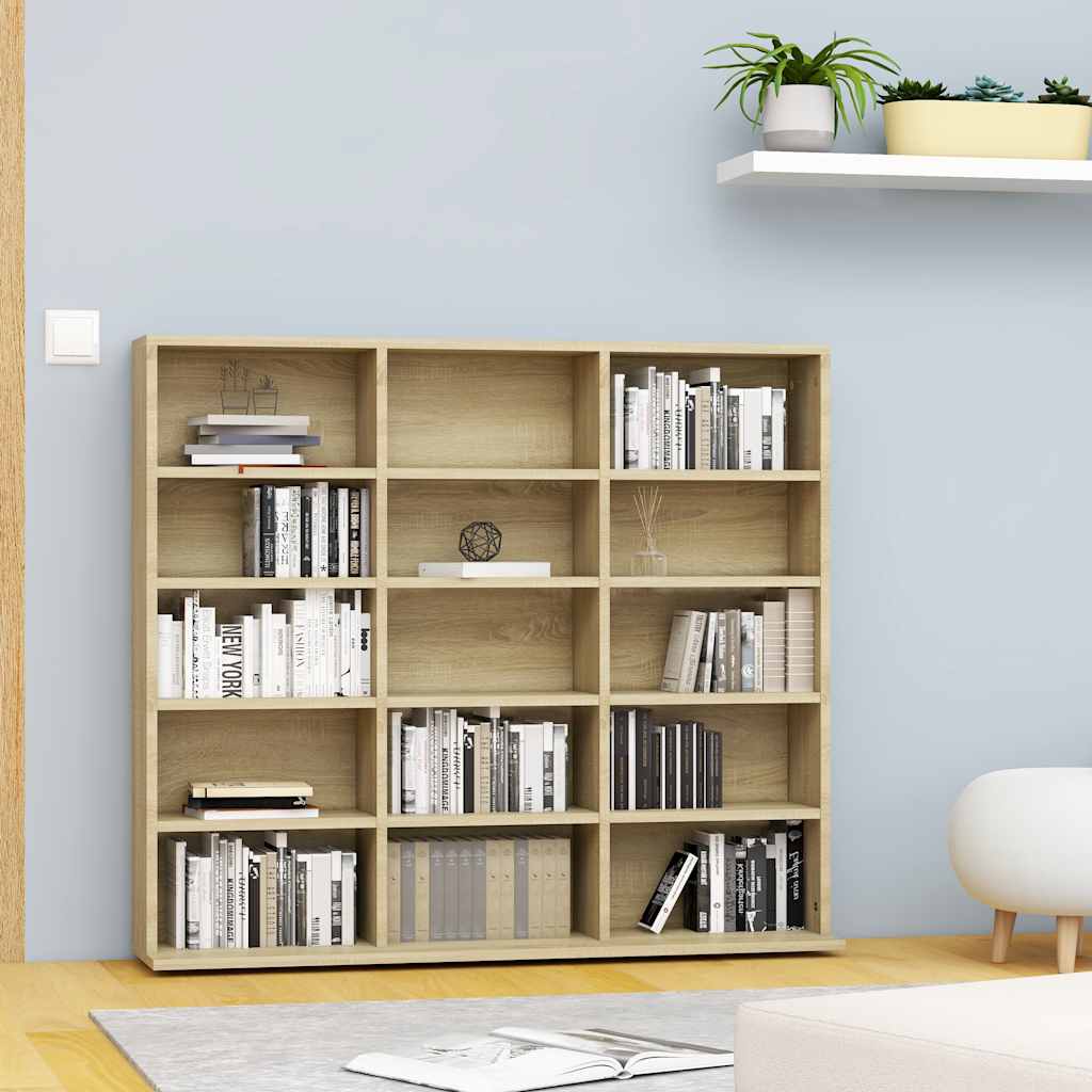 CD Regal Schwarz Eichen-Optik 101 x 23 x 177,5 cm Holzwerkstoff