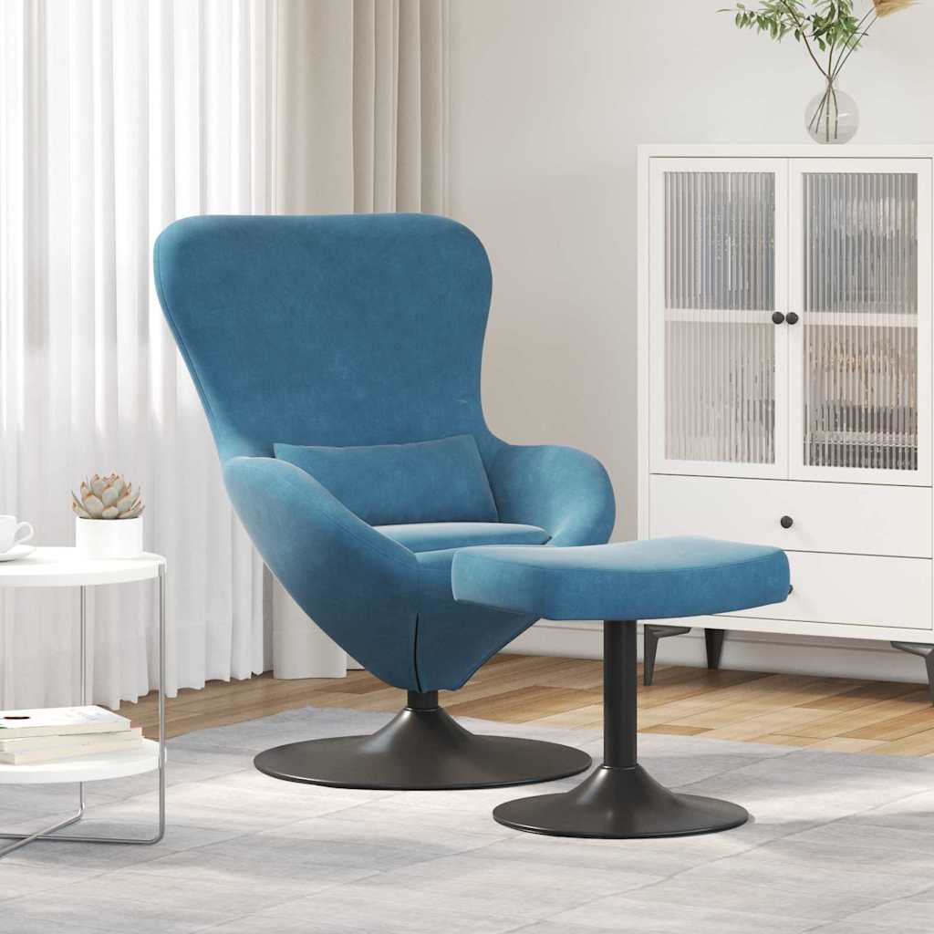 Eiersessel Blau Samt