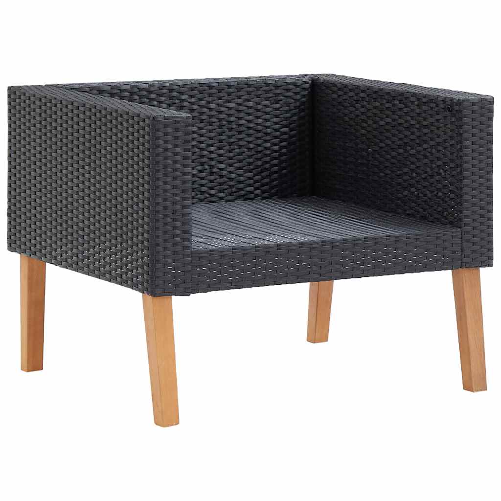 3-Sitzer-Gartensofa mit Auflagen Poly Rattan Beige