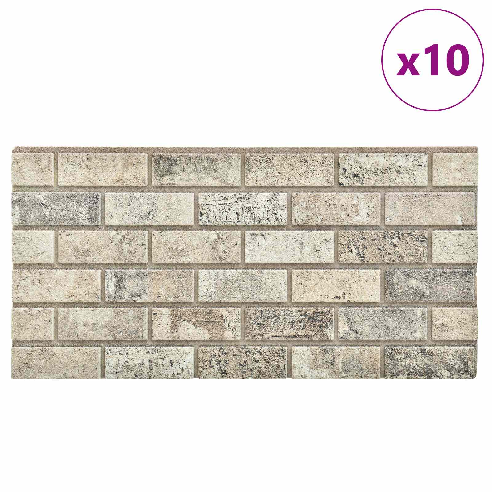Wandpaneele 10 pcs Ziegel 100 x 50 cm EPS-Schaum