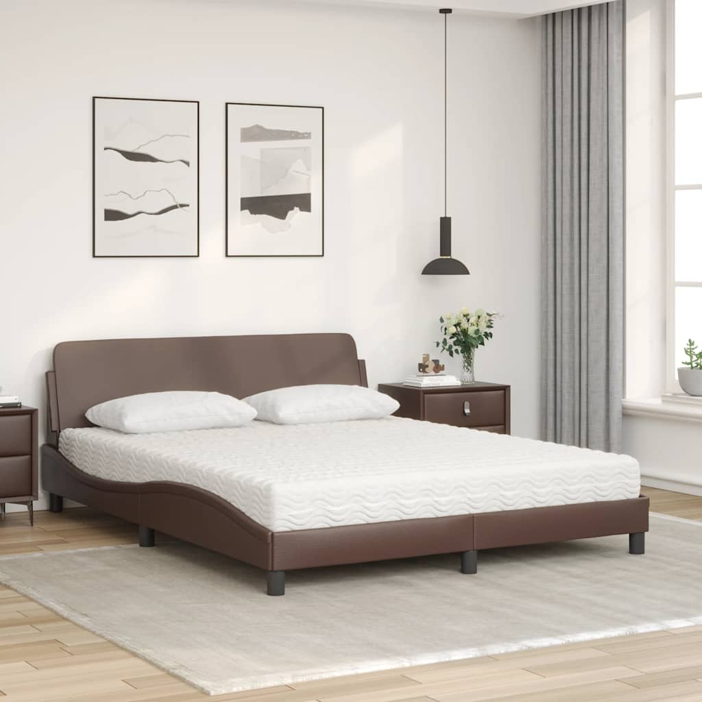 Bett mit Matratze "Dover" Schwarz 80x200 cm Kunstleder