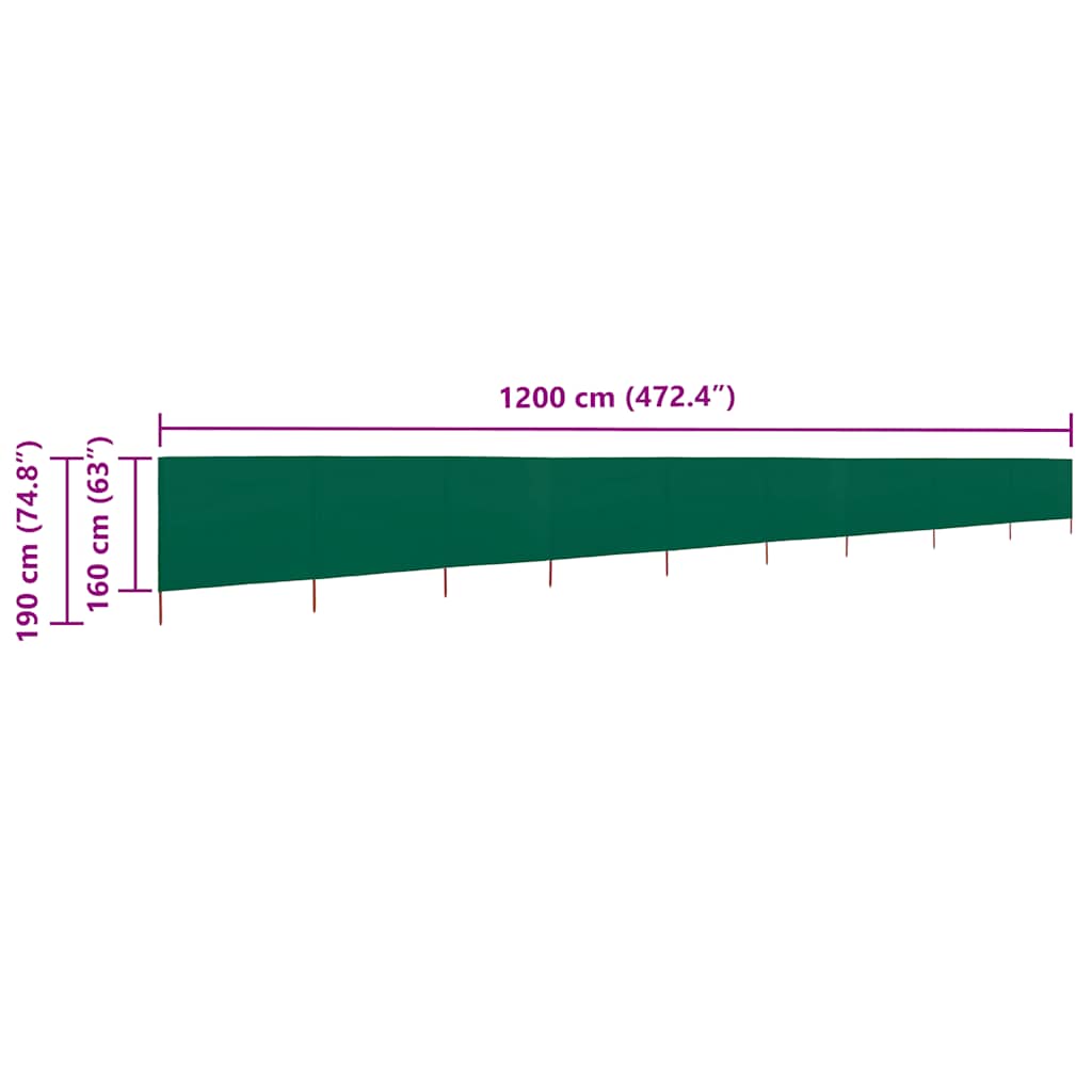 3-teiliges Windschutzgewebe 400 x 120 cm Weiß