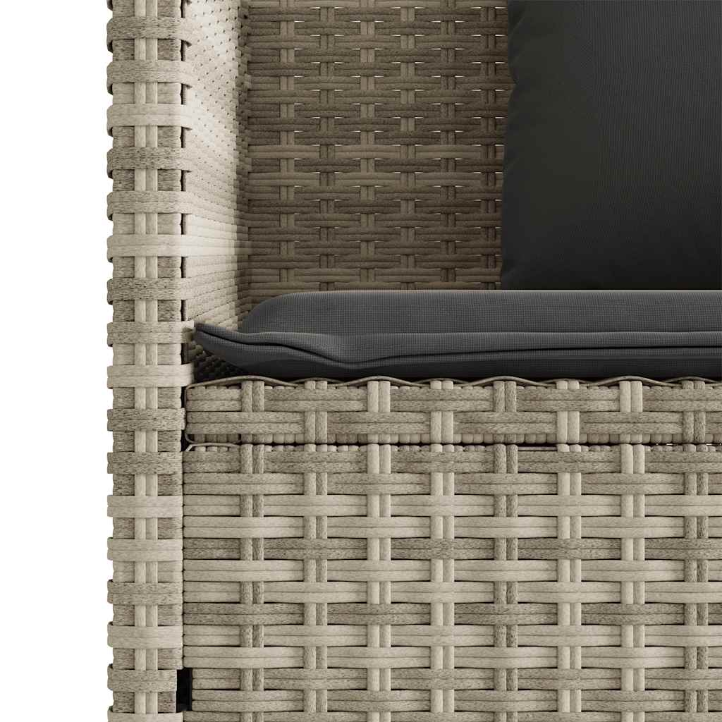 Gartenbank mit Kissen Schwarz Poly Rattan