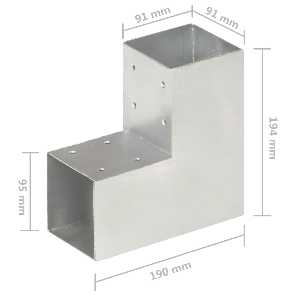 Pfostenverbinder L-Form Verzinktes Metall 71 x 71 mm