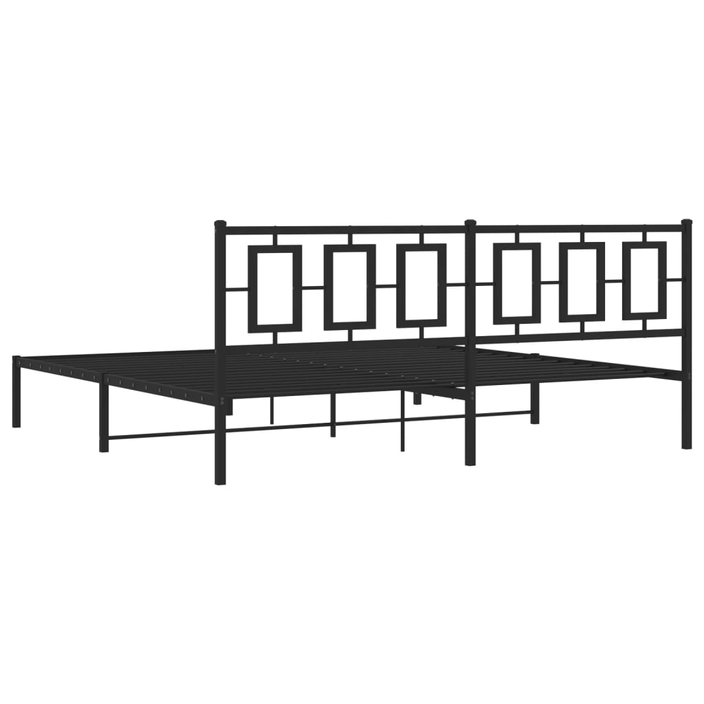 Bettgestell mit Kopf- und Fußteil Metall Weiß 180x200 cm