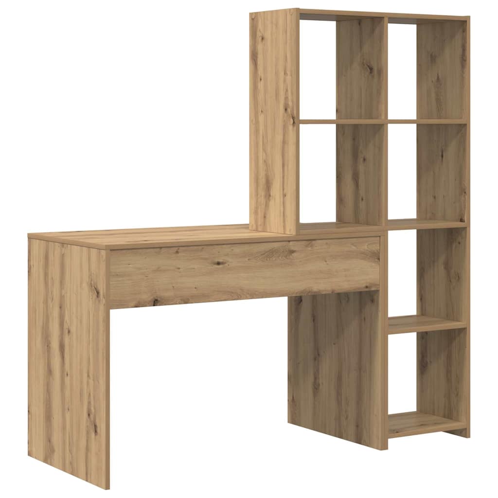 Schreibtisch mit Regal Weiß 138,5 x 55 x 143 cm Holzwerkstoff