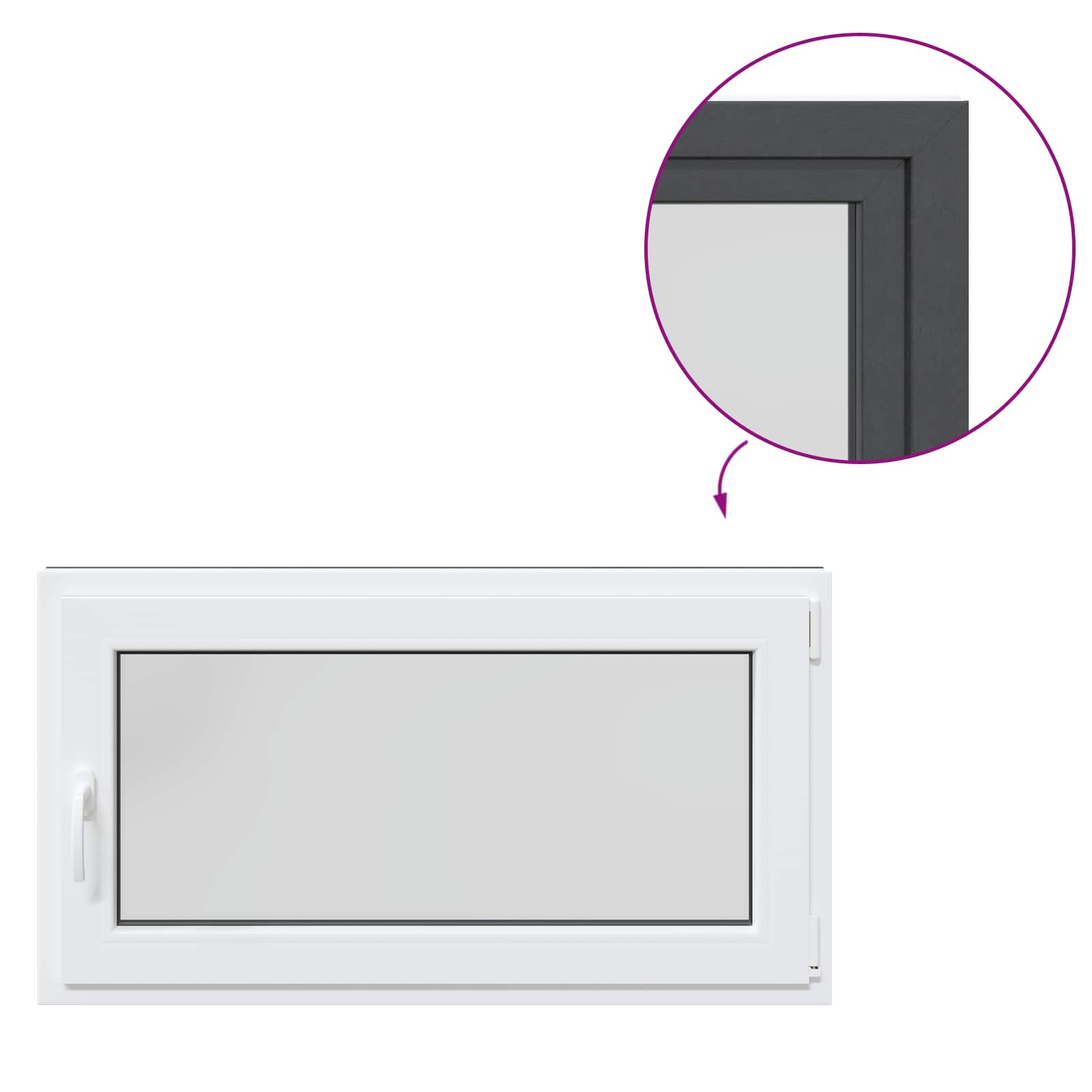 Kellerfenster RISOR 50 x 50 cm PVC und Glas Weiß