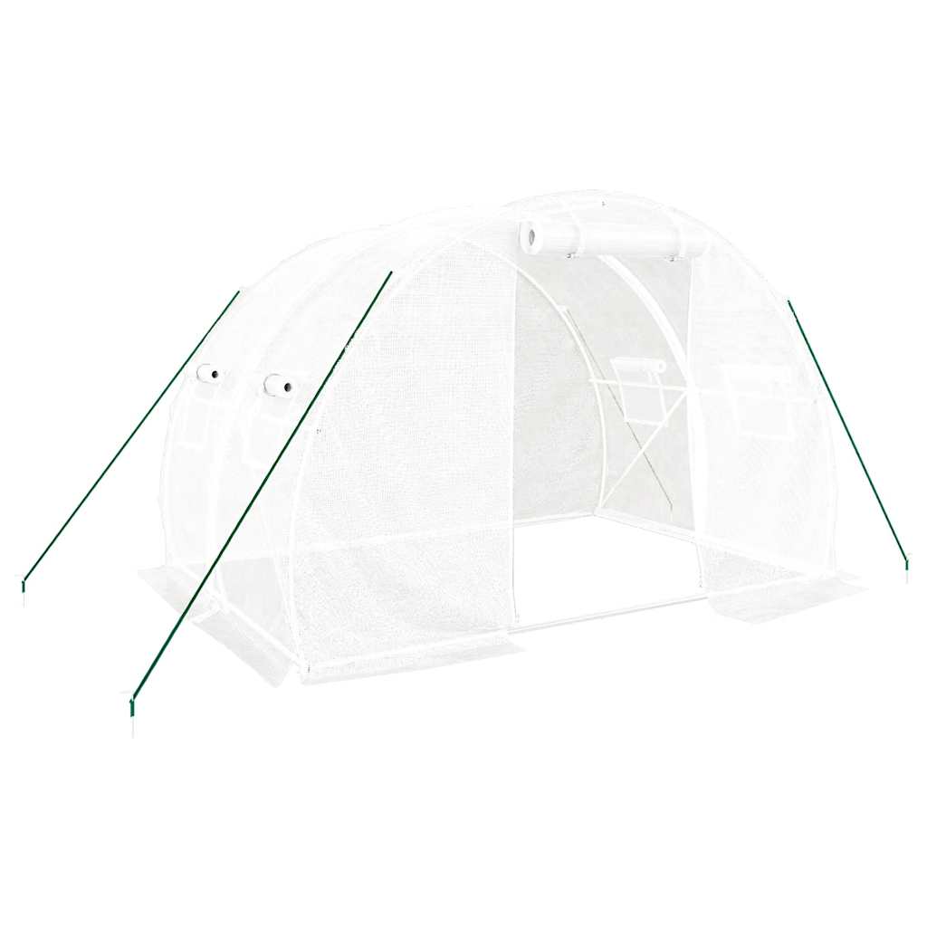 Gewächshaus mit Stahlrahmen Grün 48 m² 16x3x2 m