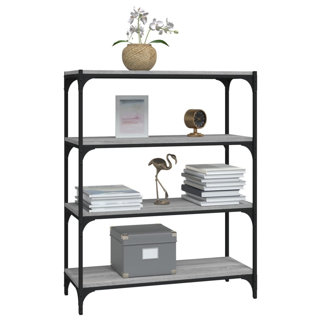 Bücherregal Schwarz 40x33x70,5 cm Holzwerkstoff und Stahl