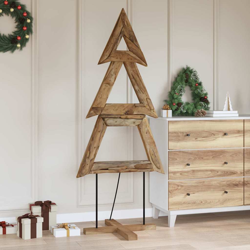 Weihnachtsbaum mit Ständer Braun 90 cm Massivholz Teak
