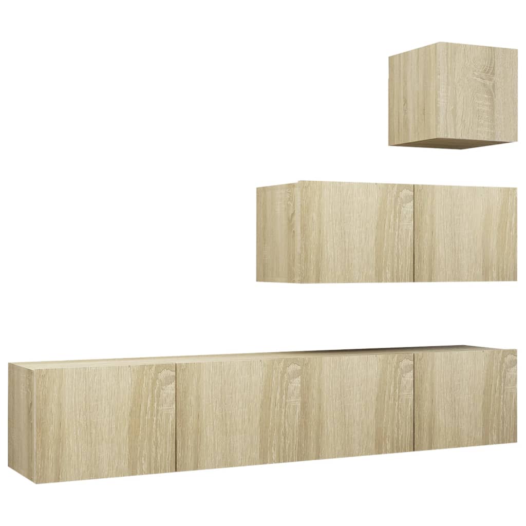 4-tlg. TV-Schrank-Set Weiß Holzwerkstoff