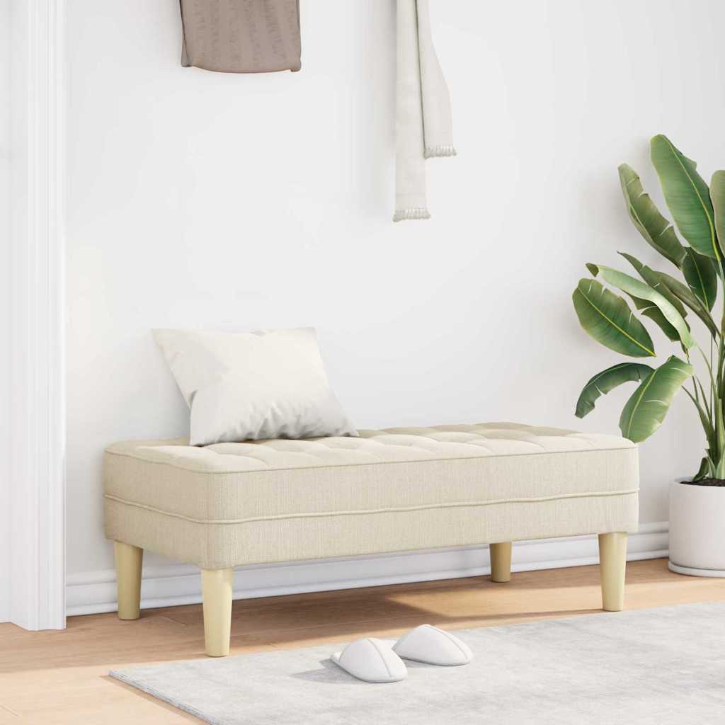 Bank mit Kissen Hellgrau 113 x 57 x 39 cm Stoff