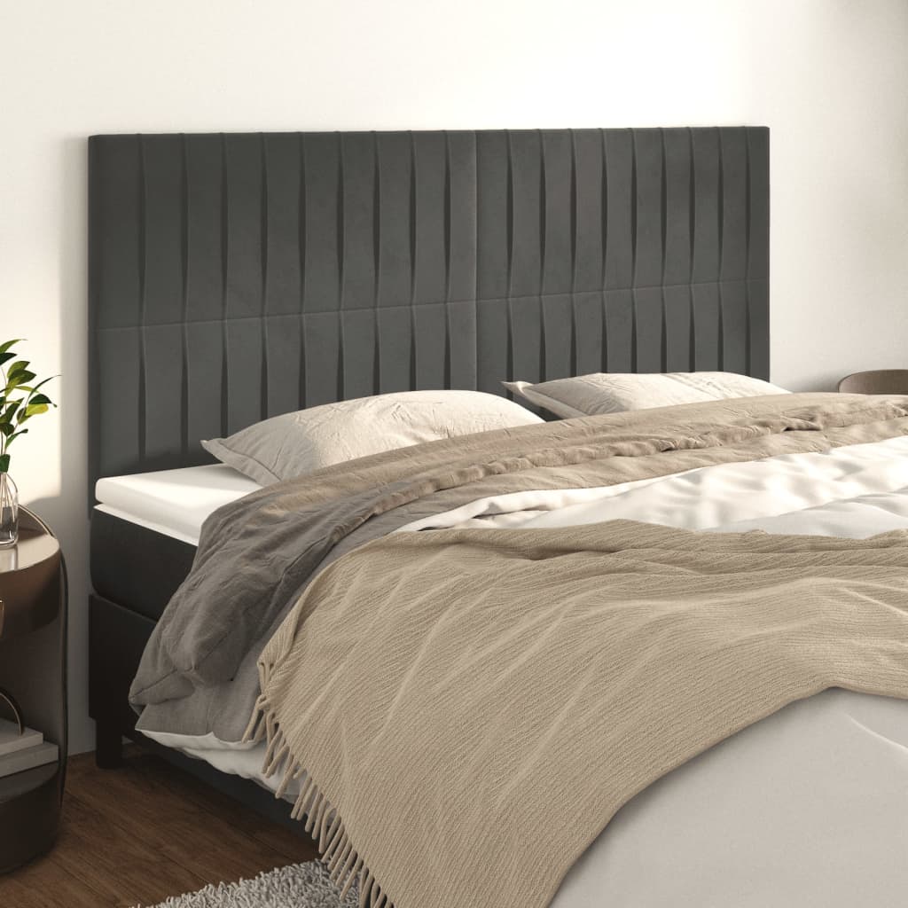 Kopfteil Hellgrau 80x5x118/128 cm Samt