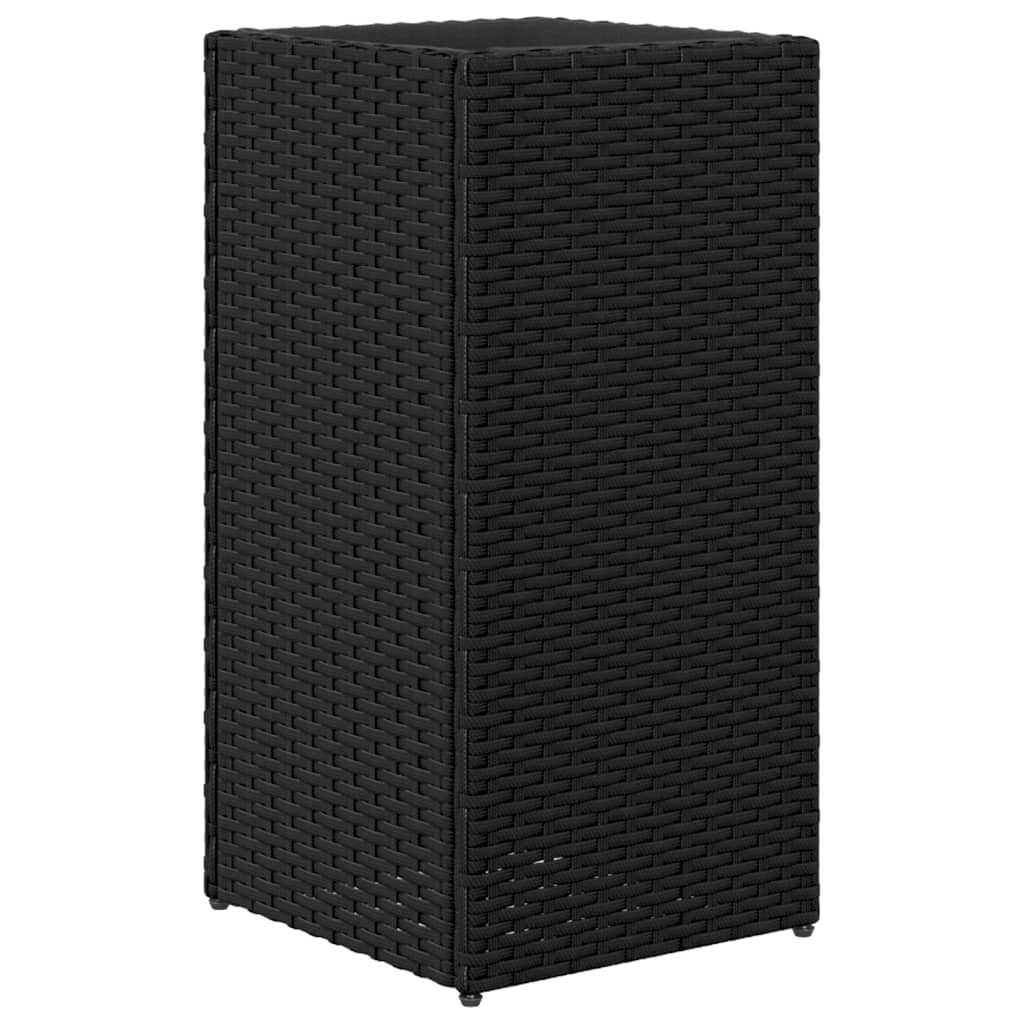 Pflanzkübel 2 Stk. Schwarz 40x40x80 cm Poly Rattan