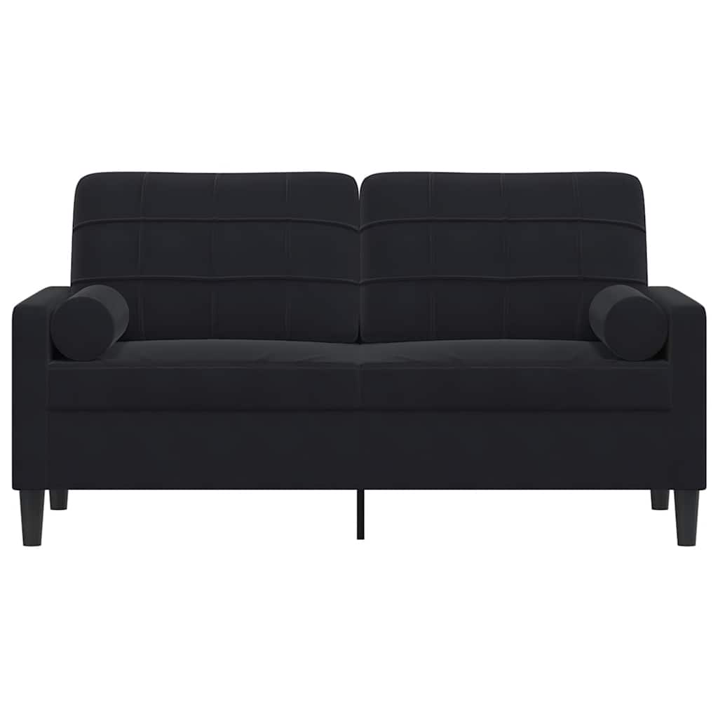 2-Sitzer-Sofa mit Zierkissen Hellgrau 120 cm Samt