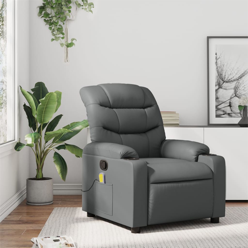 Massage-Relaxsessel, Kunstleder, Schwarz