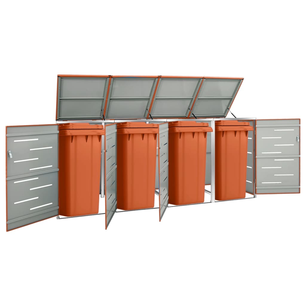 Mülltonnenbox für 3 Tonnen 207x77,5x112,5 cm Edelstahl
