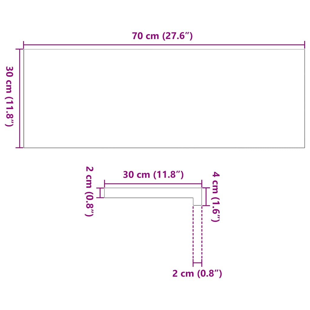 Treppenstufen 4 Stk. Unbehandelt 70x25x2 cm Massivholz Eiche
