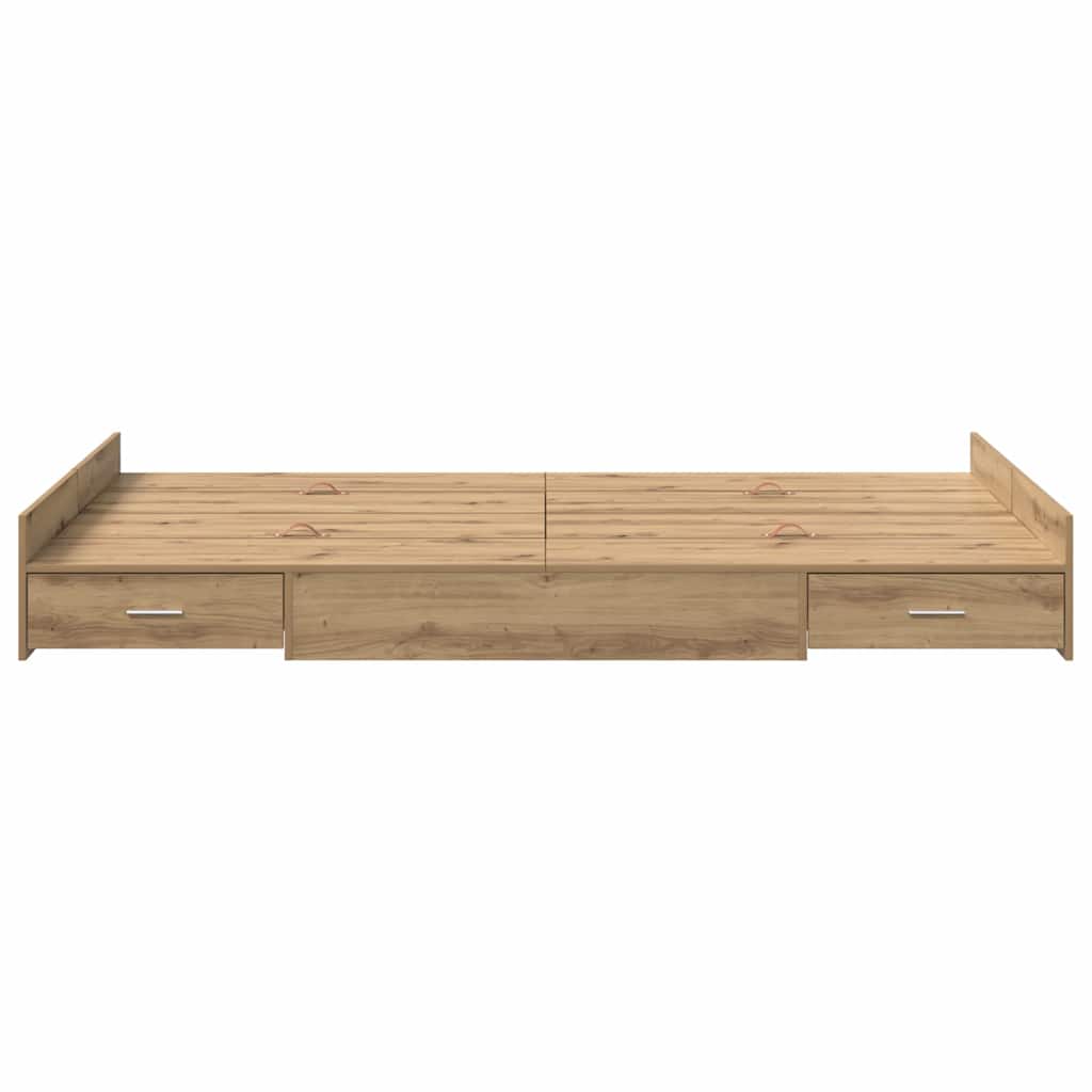 Aufbewahrungsbettgestell Weiß 200 x 200 cm Holzwerkstoff