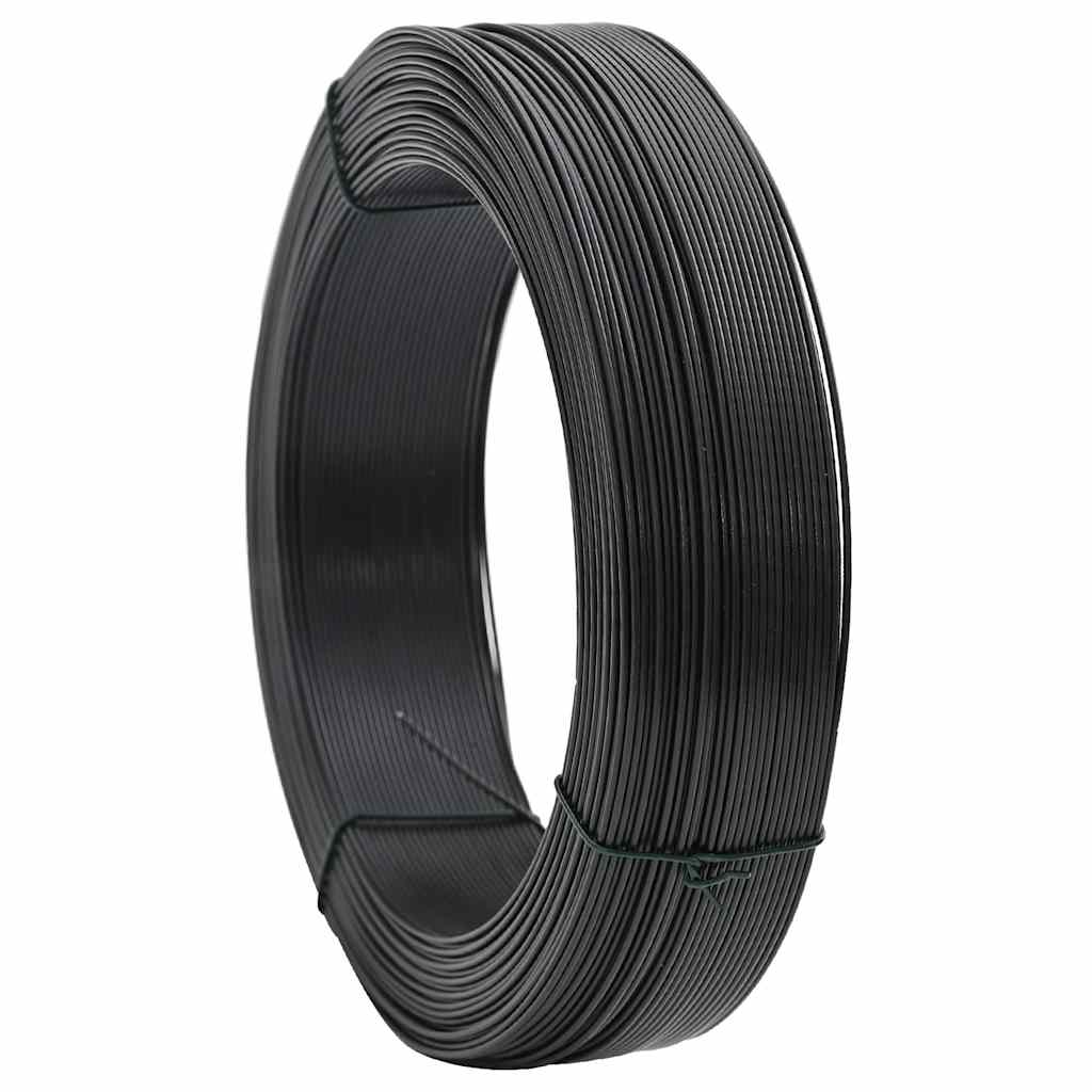 Zaun-Bindedraht 250 m 0,9/1,4 mm Stahl Schwarzgrün