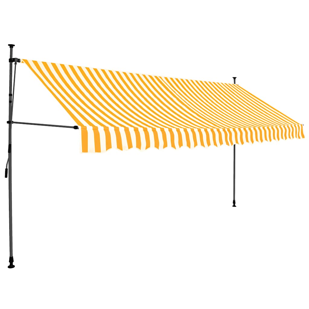Einziehbare Markise Handbetrieben mit LED 100 cm Blau und Weiß