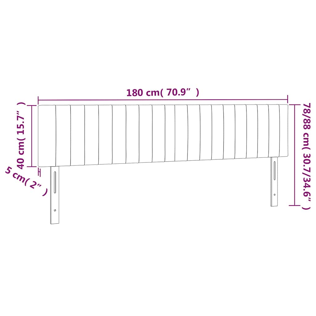 Kopfteil Hellgrau 80x5x118/128 cm Samt