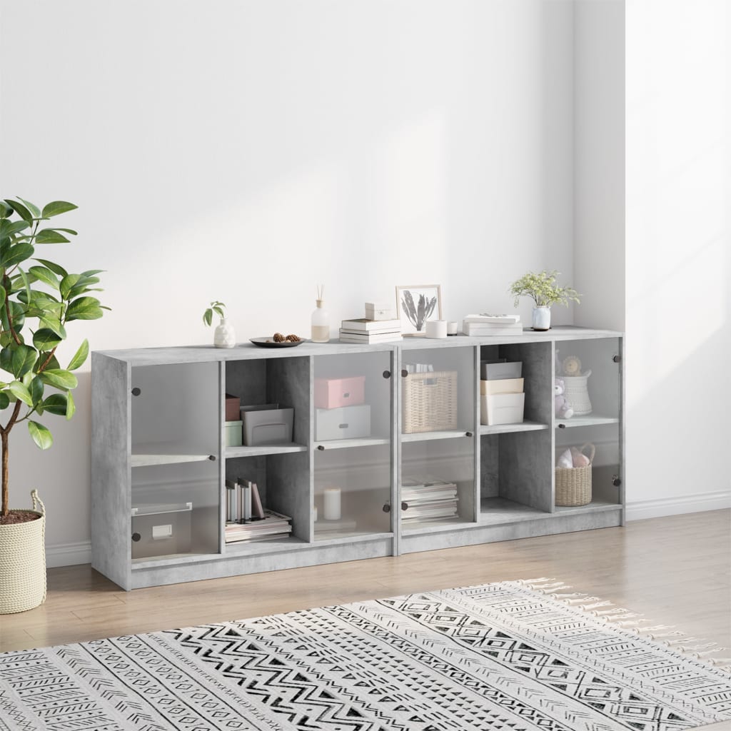 Bücherschrank mit Türen Weiß 204x37x75 cm Holzwerkstoff