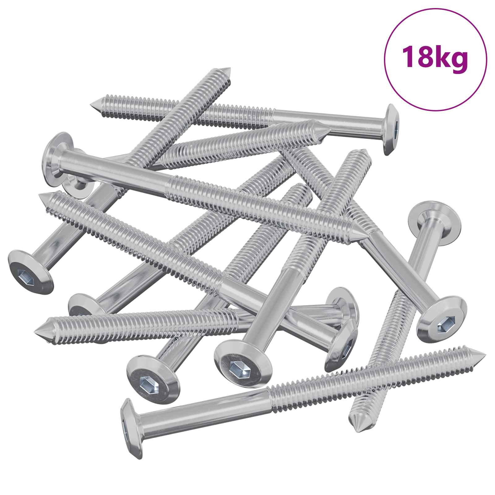Möbel-Schrauben 2 pcs Silber M6 x 60 mm Stahl