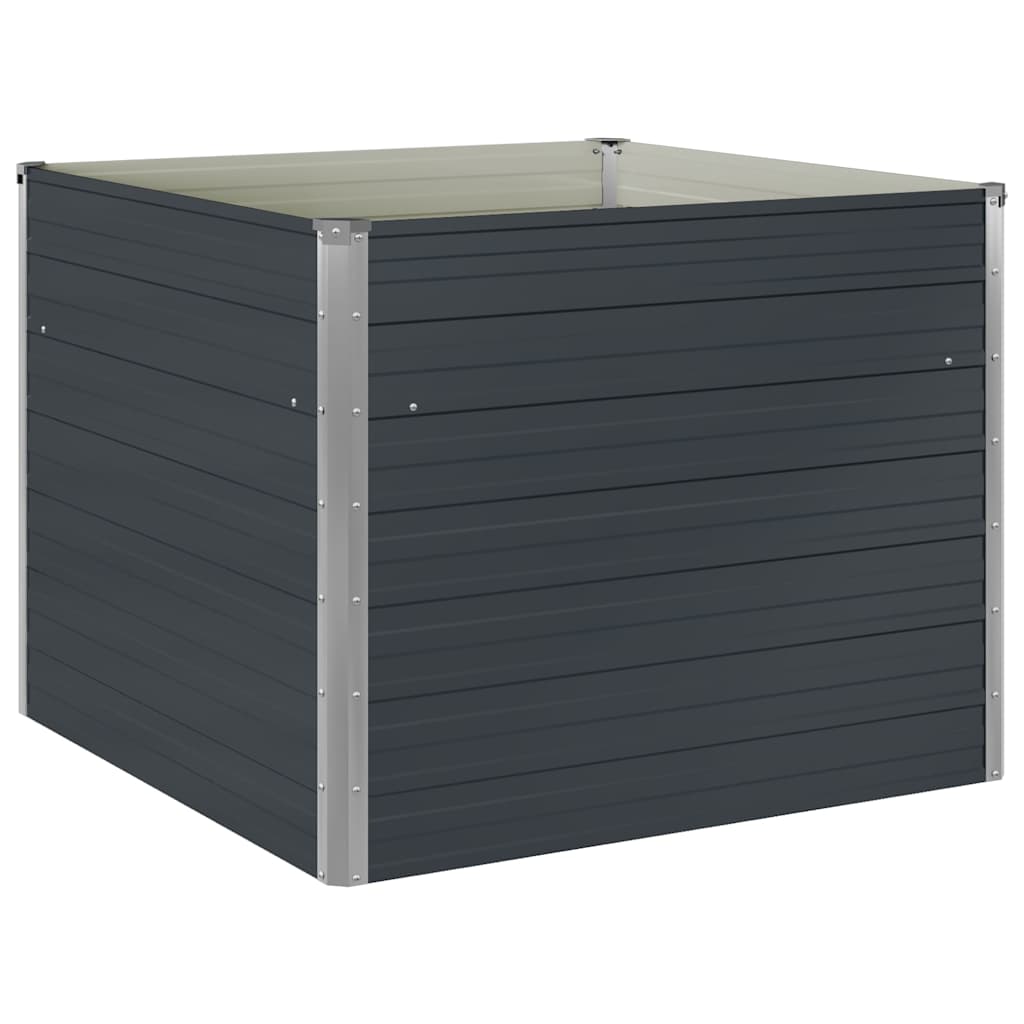 Hochbeet 100 x 100 x 77 cm Verzinkter Stahl Grau