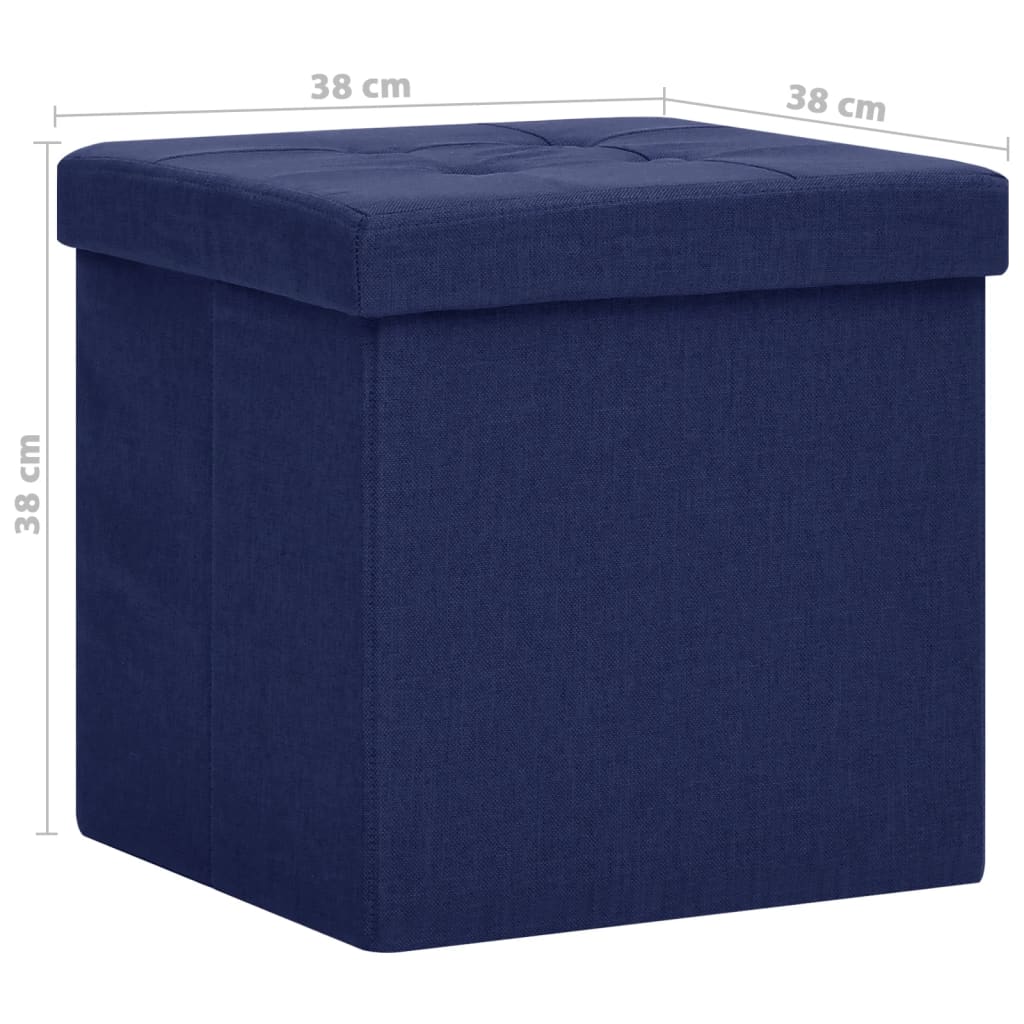 Hocker mit Stauraum Cremeweiß Leinenoptik