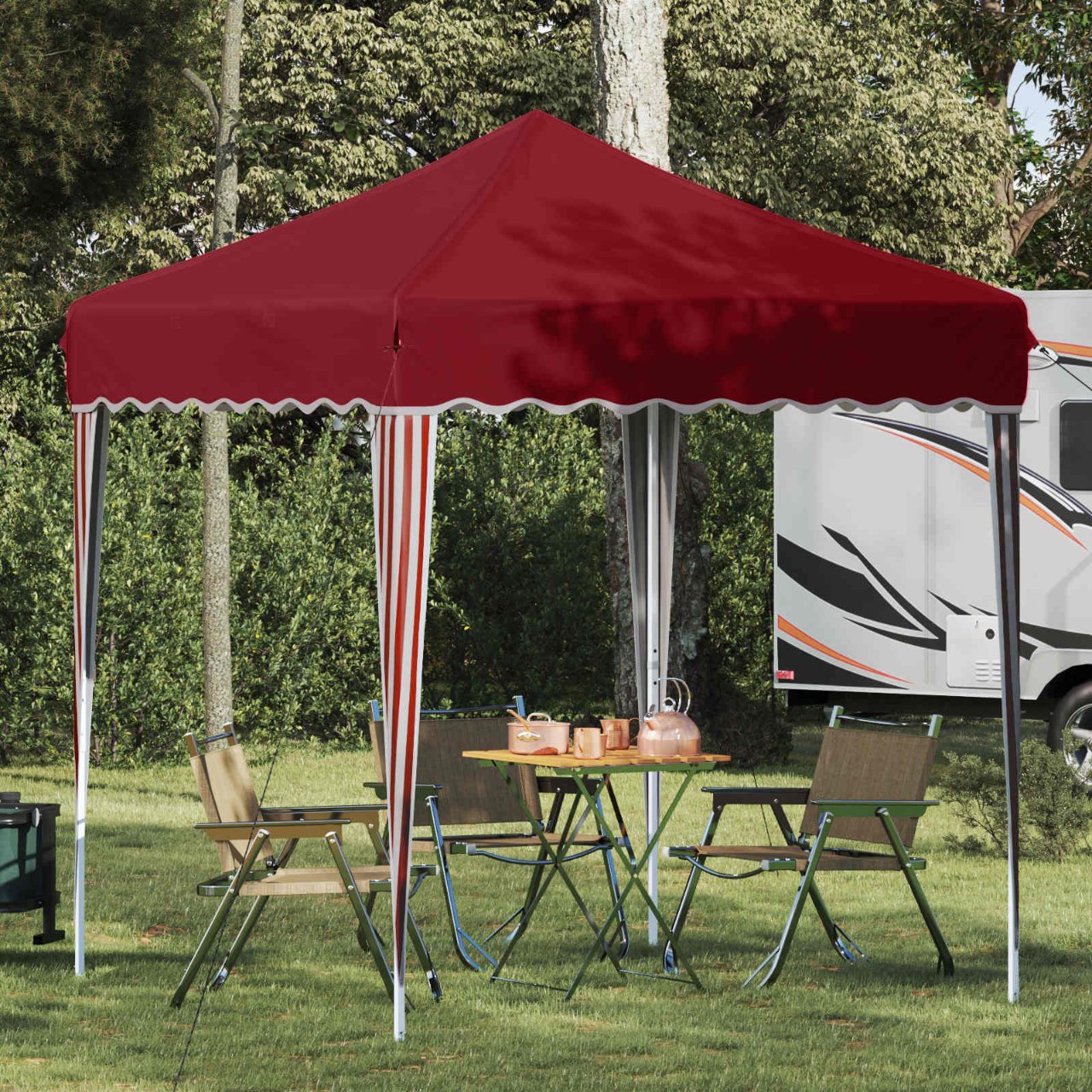 Pop-up Partyzelt 195 x 195 x 245 cm Creme Oxford-Stoff